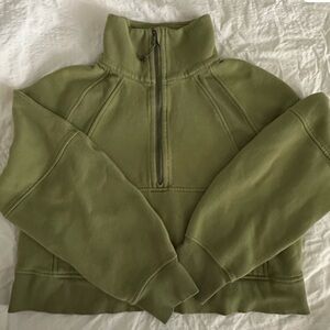 lululemon athletica Green Foliage Scuba Funnel Half-Zip Sweatshirt